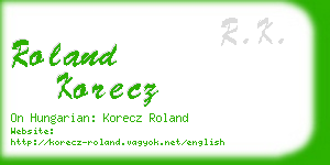 roland korecz business card